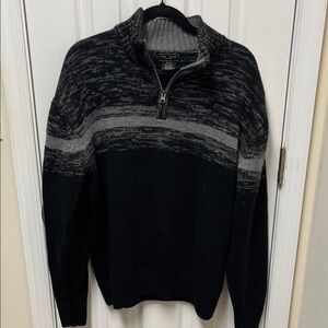 Men's V-Neck Sweater in Black and Gray